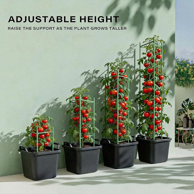 Halatool 6 Pack Tomato Cages for Garden, 48 Inch Adjustable Tomato Cage Plant - Image 3