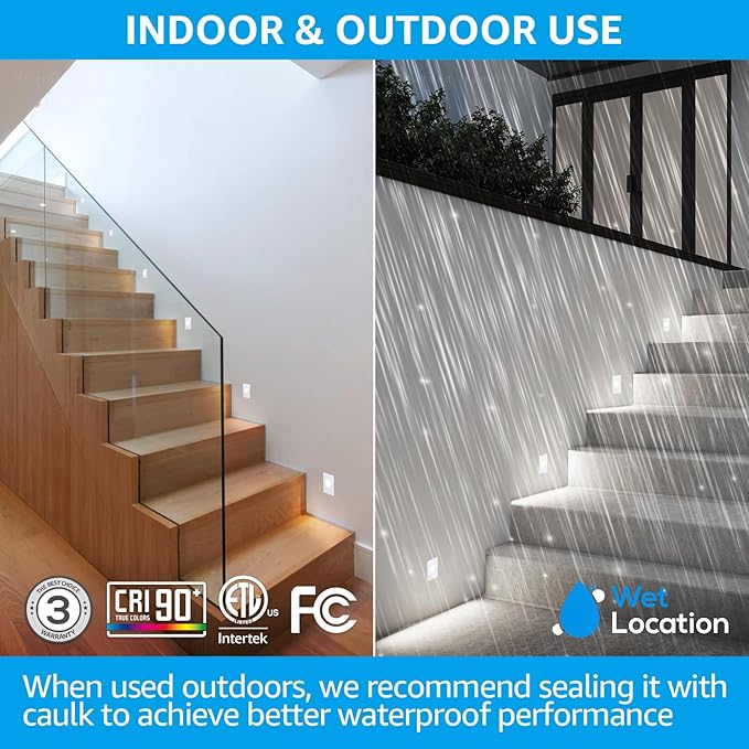LEONLITE 5CCT 120V LED Step Lights, 3.5W 150LM 5%-100% Dimmable Indoor Outdoor - Image 4