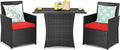 Tangkula 3 Pieces Patio Dining Set, Space-Saving PE Rattan Bistro Set by TANGKULA