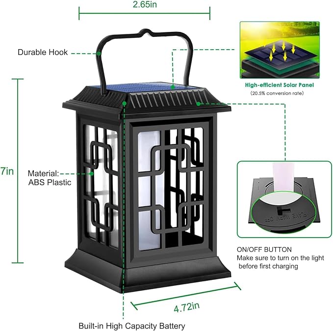 Solar Lanterns Outdoor Waterproof Hanging Solar Lanterns Garden Lights Solar - Image 2