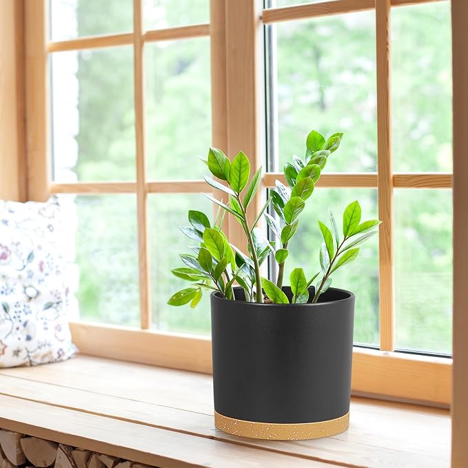8 Inch Cylinder Plant Pots for Indoor Outdoor Plants, Medium Deep Flower Pots - Image 4