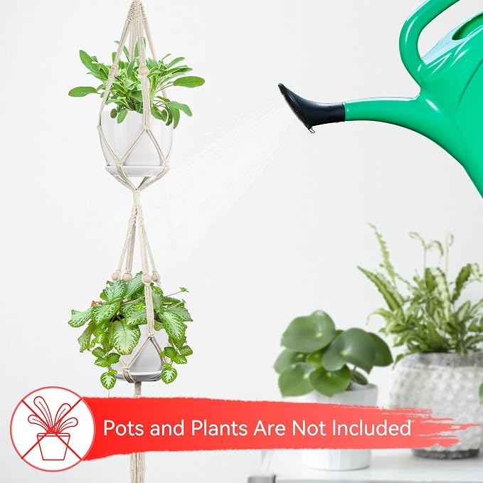 USLAI Macrame Plant Hanger Indoor Outdoor, Fits 4 to 8 Inch Pots, Strong - Image 7