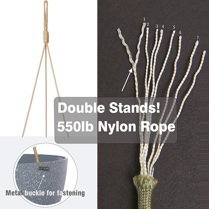 12 Inch 2 Pack Large Hanging Planters - Image 6