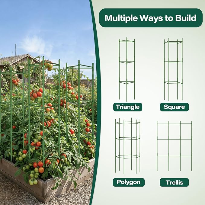 Halatool 6 Pack Tomato Cages for Garden, 48 Inch Adjustable Tomato Cage Plant - Image 4
