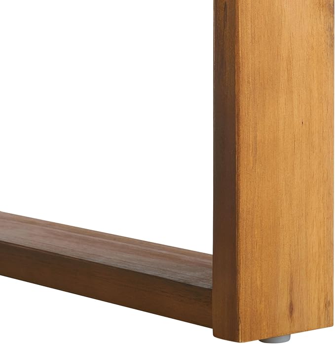 SAFAVIEH Outdoor Collection Duncan Natural Brown Slatted Top Solid Wood Coffee - Image 10