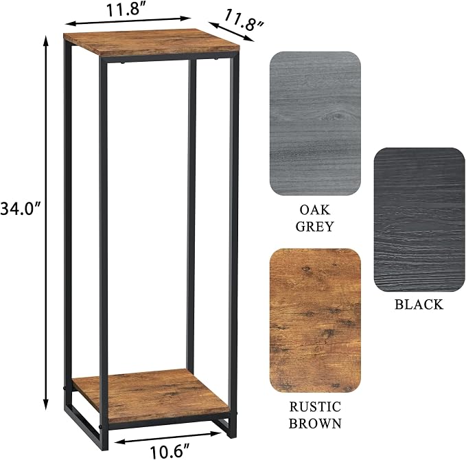 34" Tall Plant Stand Indoor, 2-Tier Modern Plant Shelf, Corner Flower Pot - Image 3