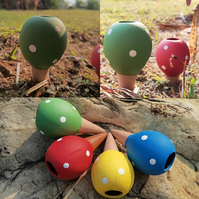 4-Pack Terracotta Self-Watering Spikes | Eco-Friendly Iron-Rich Clay Olla - Image 6