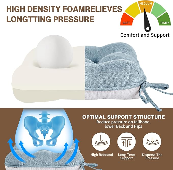 BETU Chair Cushions for Dining Chairs Set of 6, 3.5" Thick Kitchen Table Chair - Image 6