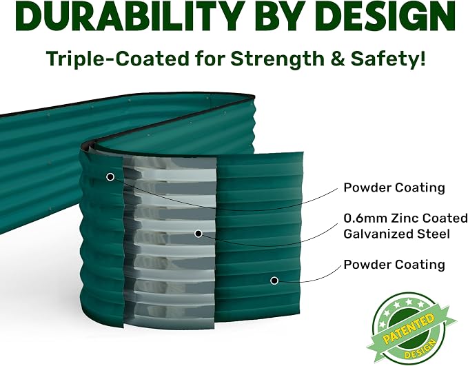 9-in-1 Galvanized Steel Raised Garden Bed // 8×2×1.5 ft Modular Planter - Image 5