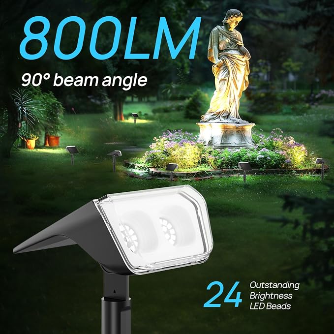 Consciot Solar Spot Lights Outdoor Waterproof, 24 LED Dusk-to-Dawn Solar - Image 5