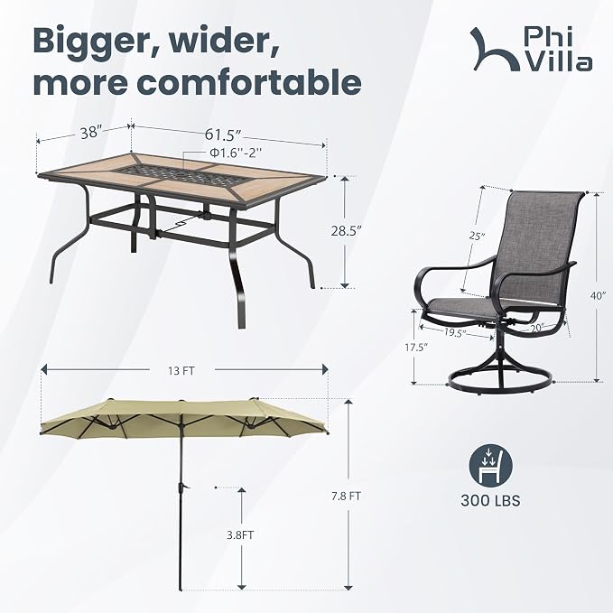PHI VILLA Patio Dining Set - Image 9