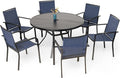 7-Piece Outdoor Dining Set, 48-Inch Round Table by Anmutig