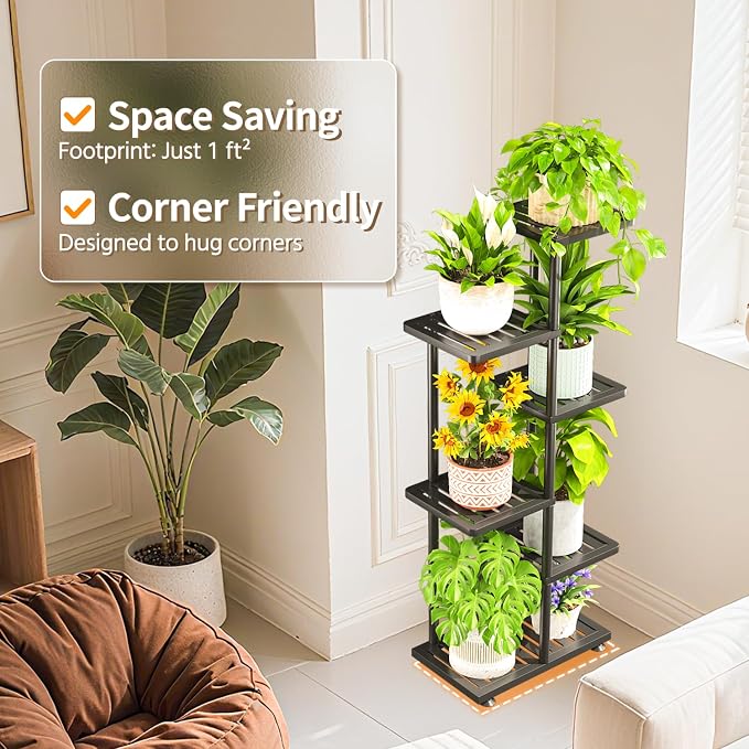 LASZOLA 5 Tier Plant Stand Indoors Outdoors - Image 5