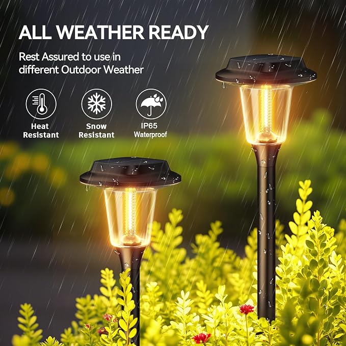 KOOPER Solar Pathway Lights Outdoor, 8 Pack Modern Brighter Solar Powered - Image 8