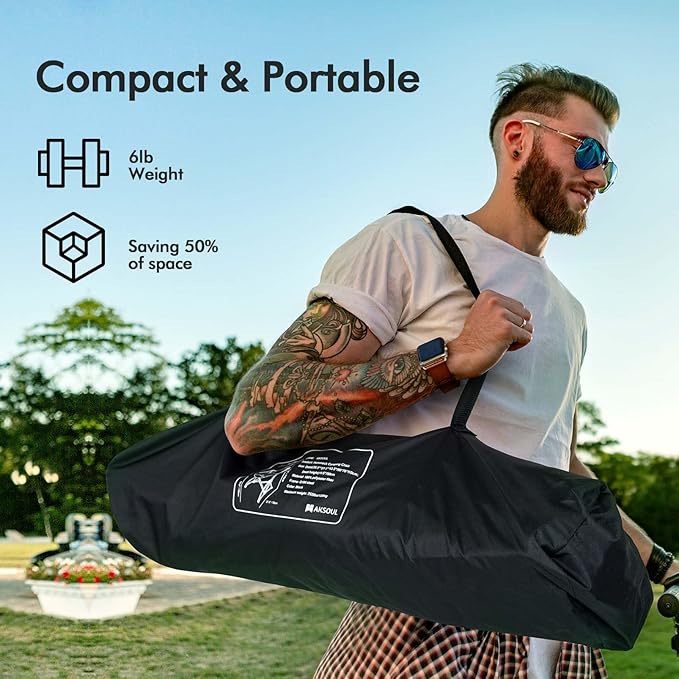 AKSOUL Hammock Camping Chair Swinging: Aluminum Alloy Adjustable Back Swinging - Image 6