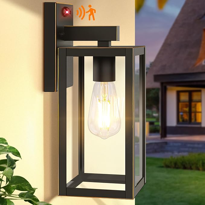 Upgraded Motion Sensor Outdoor Wall Light, 13” Dusk to Dawn Porch Light Outdoor by BringYouBrightFuture