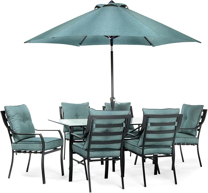 Hanover Lavallette 9 ft. Outdoor Umbrella, UV and Weather Resistant PVC Canopy - Image 4