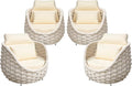 TWT 4 Pieces Patio Sofas, All-Weather Olefin Rope Balcony Furniture by TWT