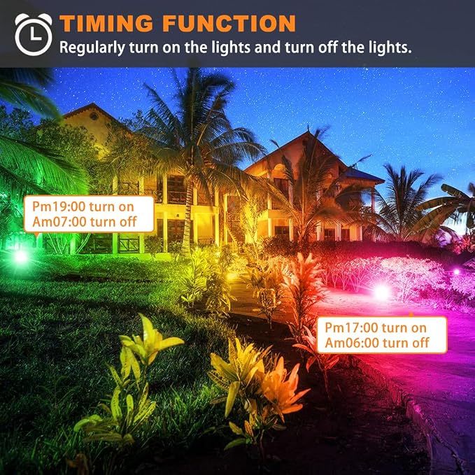 MELPO Led Flood Light 500W Equivalent, RGBW Led Outdoor Lights Colored - Image 4