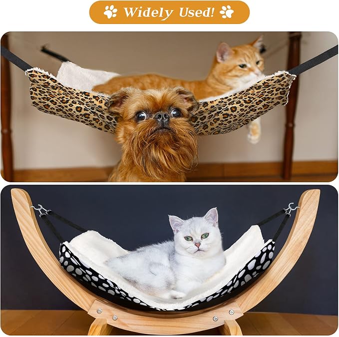 Jetec 2 Pack Cat Hammock for Cage, Catio Accessories Reversible Soft Cats Bed - Image 4
