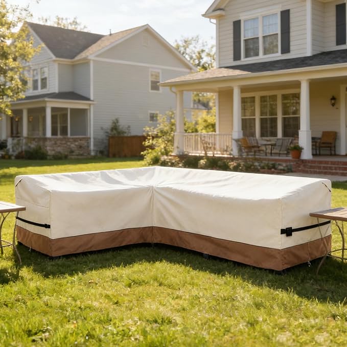 okcool Outdoor Sectional Sofa Cover Waterproof-L-Shaped Patio Furniture Covers - Image 7