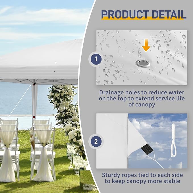 VINGLI Pop Up Canopy Tent with Sidewalls, Outdoor Gazebo Canopy Tent, Patio - Image 6