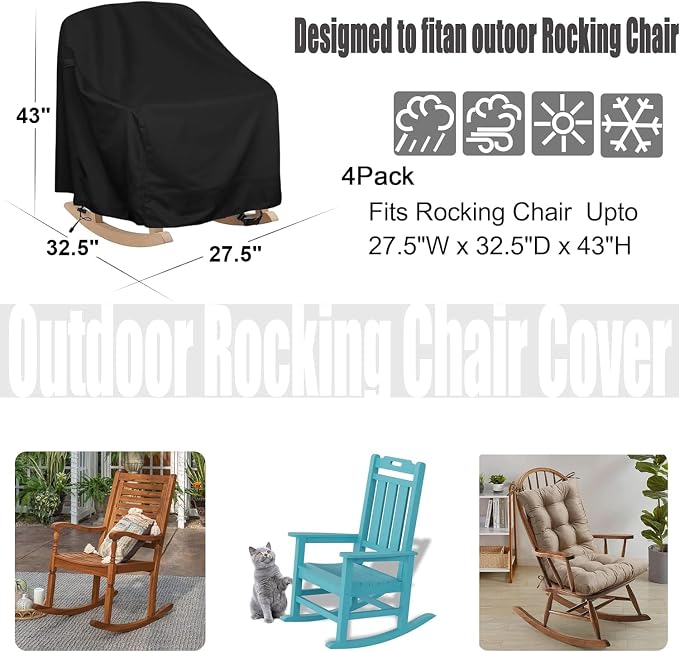 Patio Chair Covers Waterproof Patio Furniture Covers, 27.5"W x 32.5"D x 43"H - Image 2