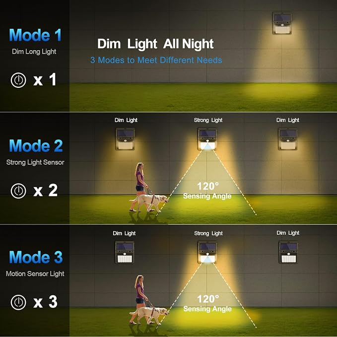 Solar Lights Outdoor, 10 Pack Solar Motion Sensor Outdoor Lights - Image 3