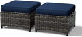 Joyside Outdoor Ottoman Set of 2, Patio Large Ottoman Foot Rest by Joyside
