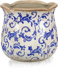 6 Inch Ceramic Plants Pots Vintage Ceramic Flower Planters Crackle Glaze Finish by Newtay