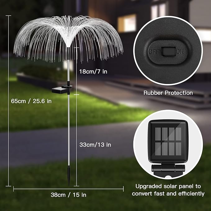Vosaro Solar Flower Lights Outdoor Garden Decorations Waterproof, Solar Yard - Image 7