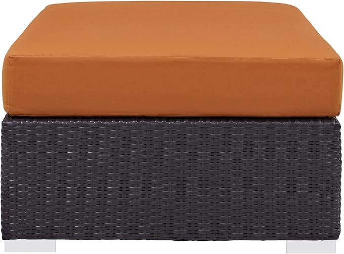 Modway Convene Wicker Rattan Outdoor Patio Rectangle Ottoman - Image 5