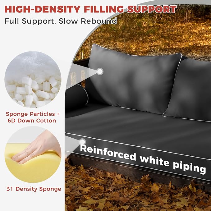 Olefin Twin Outdoor Mattress Package Daybed Cushion Set，Twin Size Porch Swing - Image 4