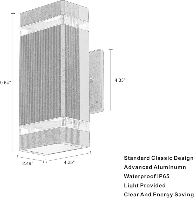 LMP 2 Packs Dusk to Dawn Outdoor Lighting, Wall Sconce - Image 6