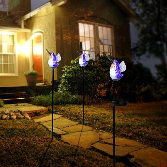 Afirst Decorative Solar Lights Outdoor Solar Hummingbird Stake Lights Hand - Image 2