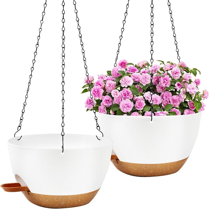 12 inch Hanging Planters for Indoor Plants, 2 Pack Self-Watering Hanging by Unknown