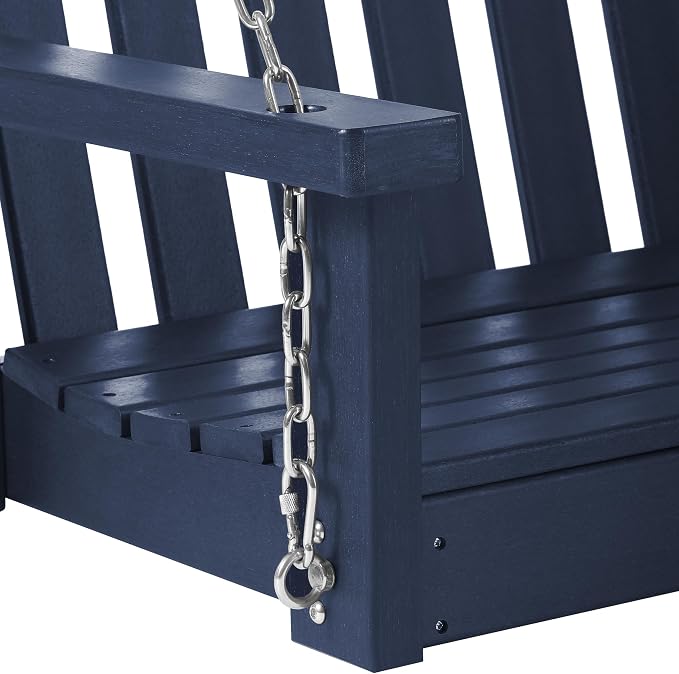 COSTAELM Paradise Outdoor Patio HDPE Hanging Front Porch Swing Bench - Image 7