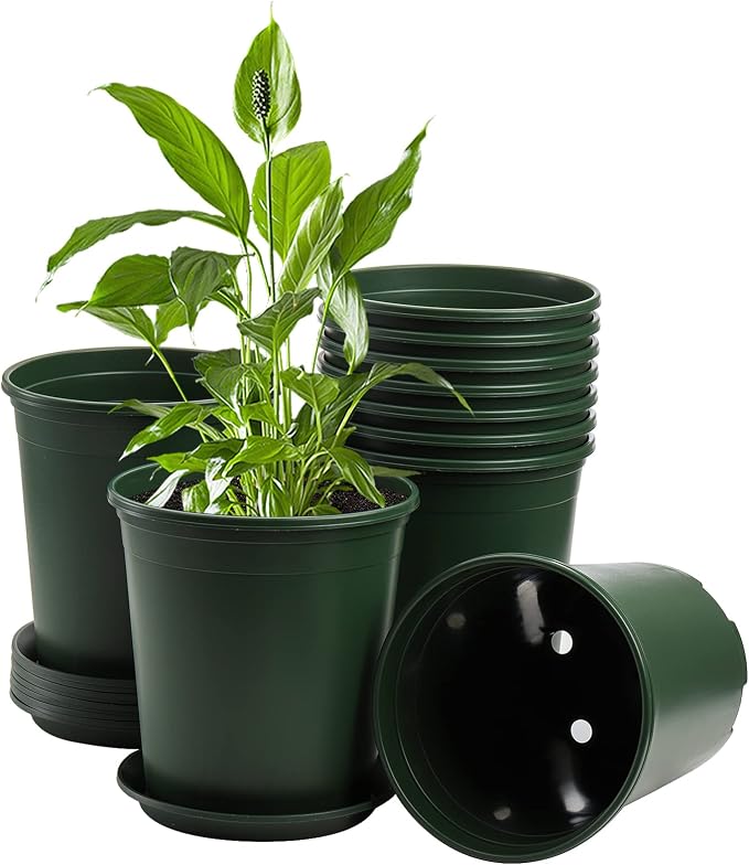 Fasmov 10PCS 1 Gallon Durable Nursery Pot Garden Flower Pots Nursery Plant - Image 4
