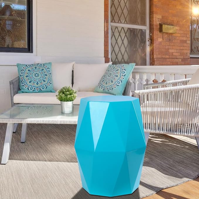Vipush Outdoor Lace Cut Iron Side Table, Patio Garden Stool Coffee End Table - Image 2
