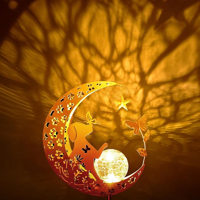 ZNYCYE Solar Lights Outdoor Decorative Moon Dog Butterfly Solar Stake Lights - Image 3