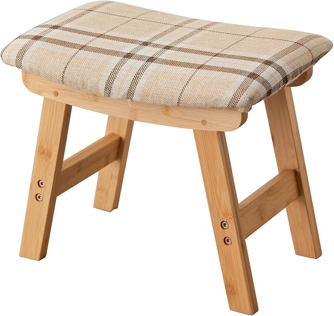 Foot Stool, Bamboo Small Sofa Foot Rest Under Desk, Extra Seating - Image 7