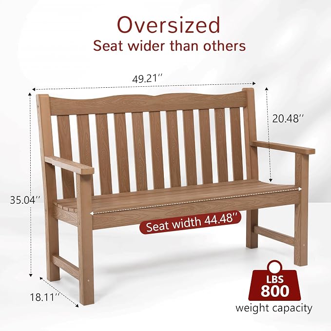 Stoog Oversized All-Weather Garden Bench & Chairs Set, 3-Piece Patio Furniture - Image 2