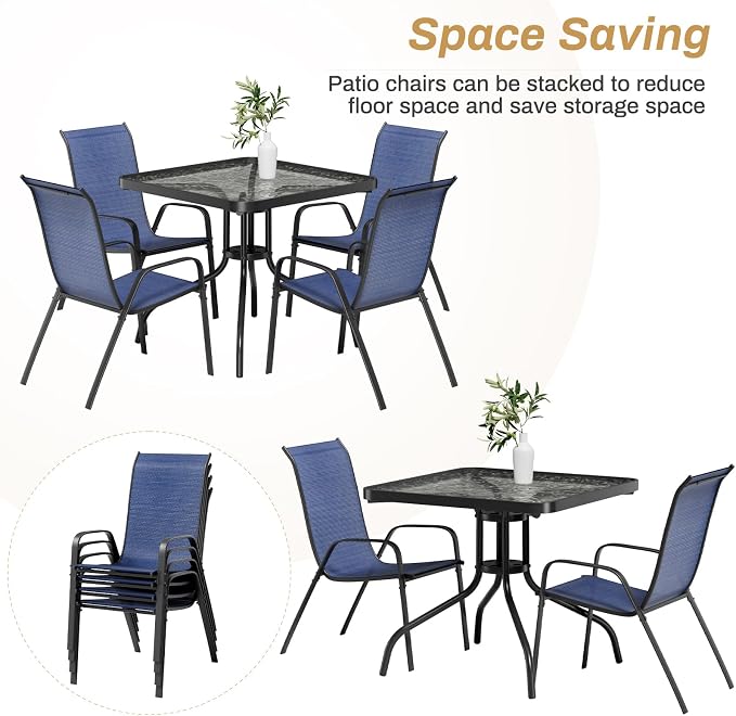 Arlopu 5 Piece Outdoor Patio Dining Set, Porch Furniture - Image 8