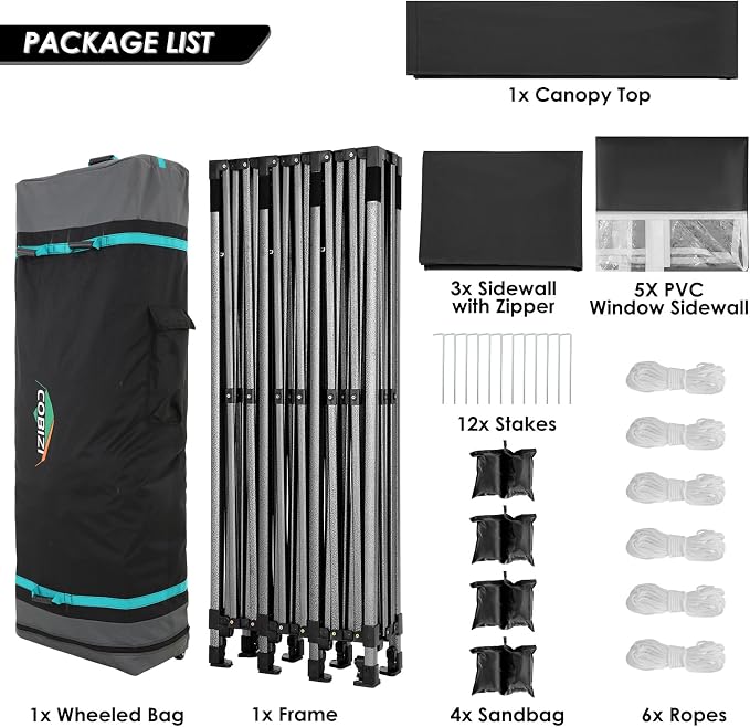 COBIZI 10x30 Heavy Duty Pop up Canopy - Image 7