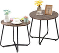 VECELO 17.7 inch Small Round Outdoor Side Table, Patio End Table, Waterproof by VECELO