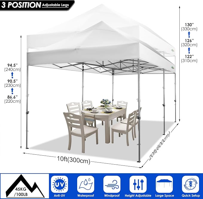 COBIZI 10x20 Heavy Duty Pop up Canopy Tent - Image 5