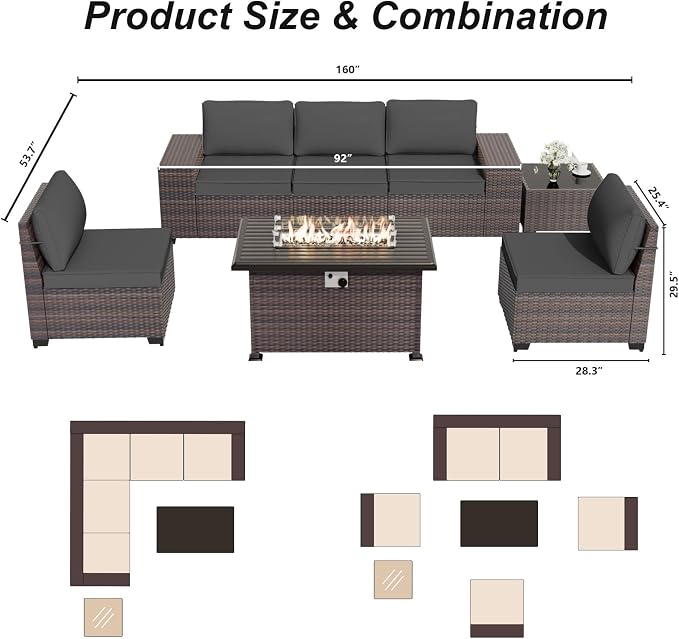 ALAULM 7 Pieces Patio Furniture Set - Image 6