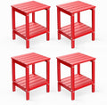 GREENVINES Adirondack-Outdoor-Side-Table | Set of 4 | 14 x 13 Inches | HDPE by GreenVines