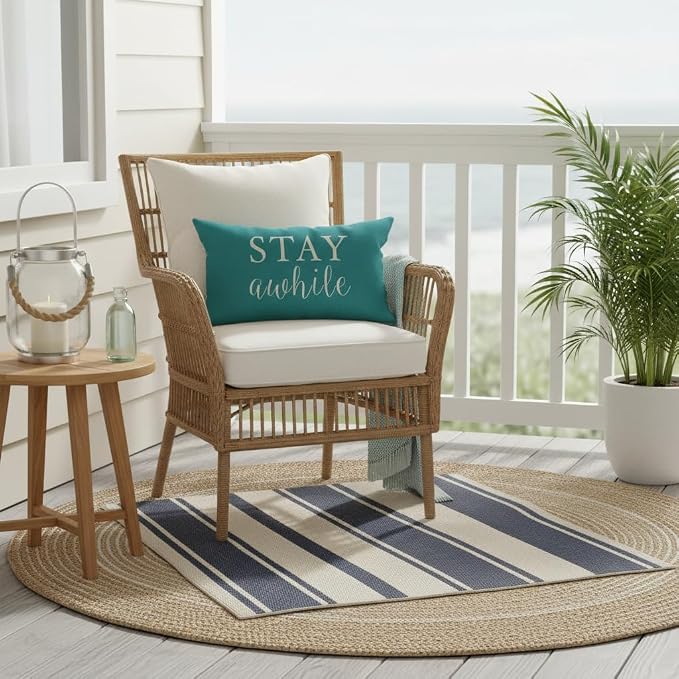 PANDICORN Welcome to Our Porch Stay Awhile Outdoor Lumbar Decorative Throw - Image 7