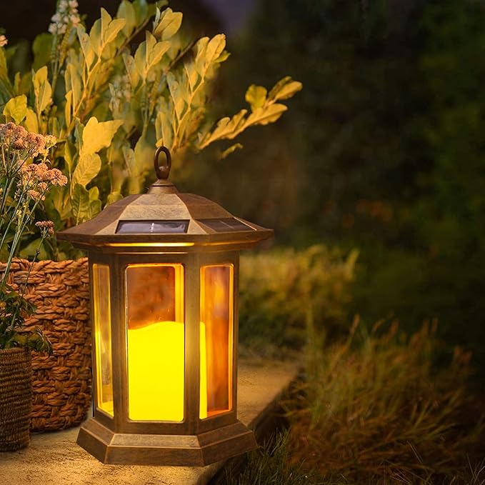 Solar Lantern Outdoor, Outdoor Hanging Candle Lanterns LED Lights - Image 4